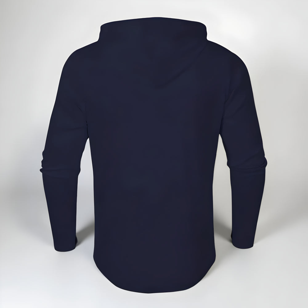 Men's Casual Long Sleeve Hoodie Shirt – Lightweight Drawstring