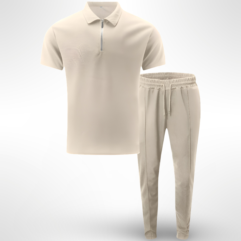 Men's Casual Knit Lightweight Short Sleeve Shirt Pants Set 8