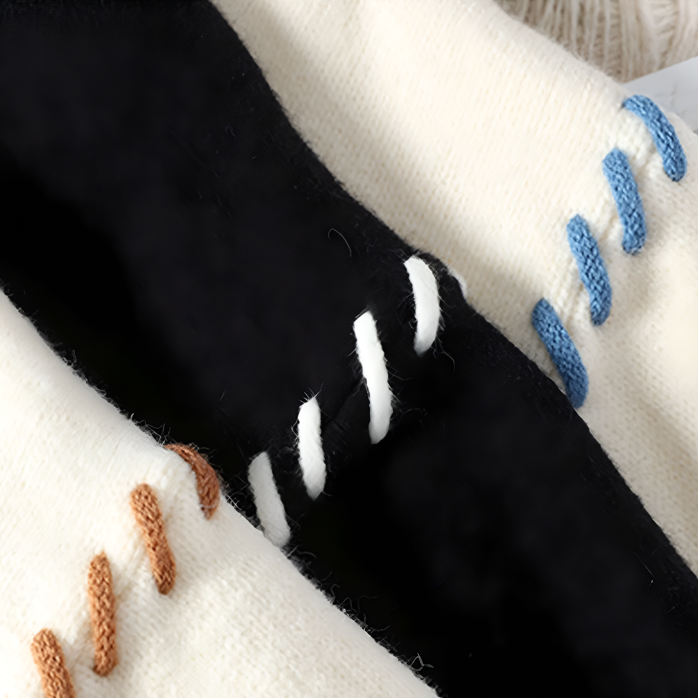 Men's Funky Patchwork Winter Sweater Unique Style Warmth 9