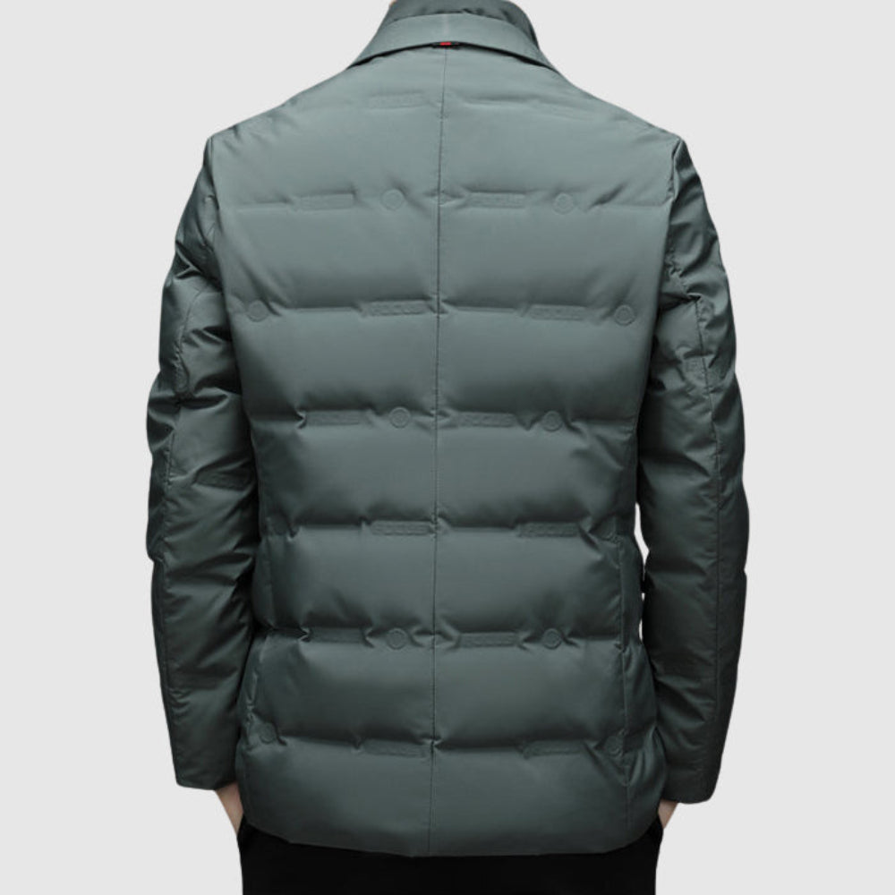Men's Puffer Jacket Stylish Outerwear Lapel Collar 8