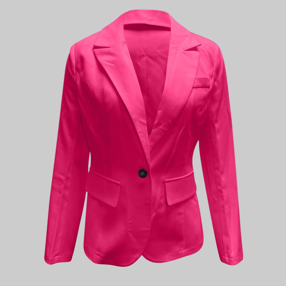 Women's Tailored Single-Button Blazer Effortless Office Style 16