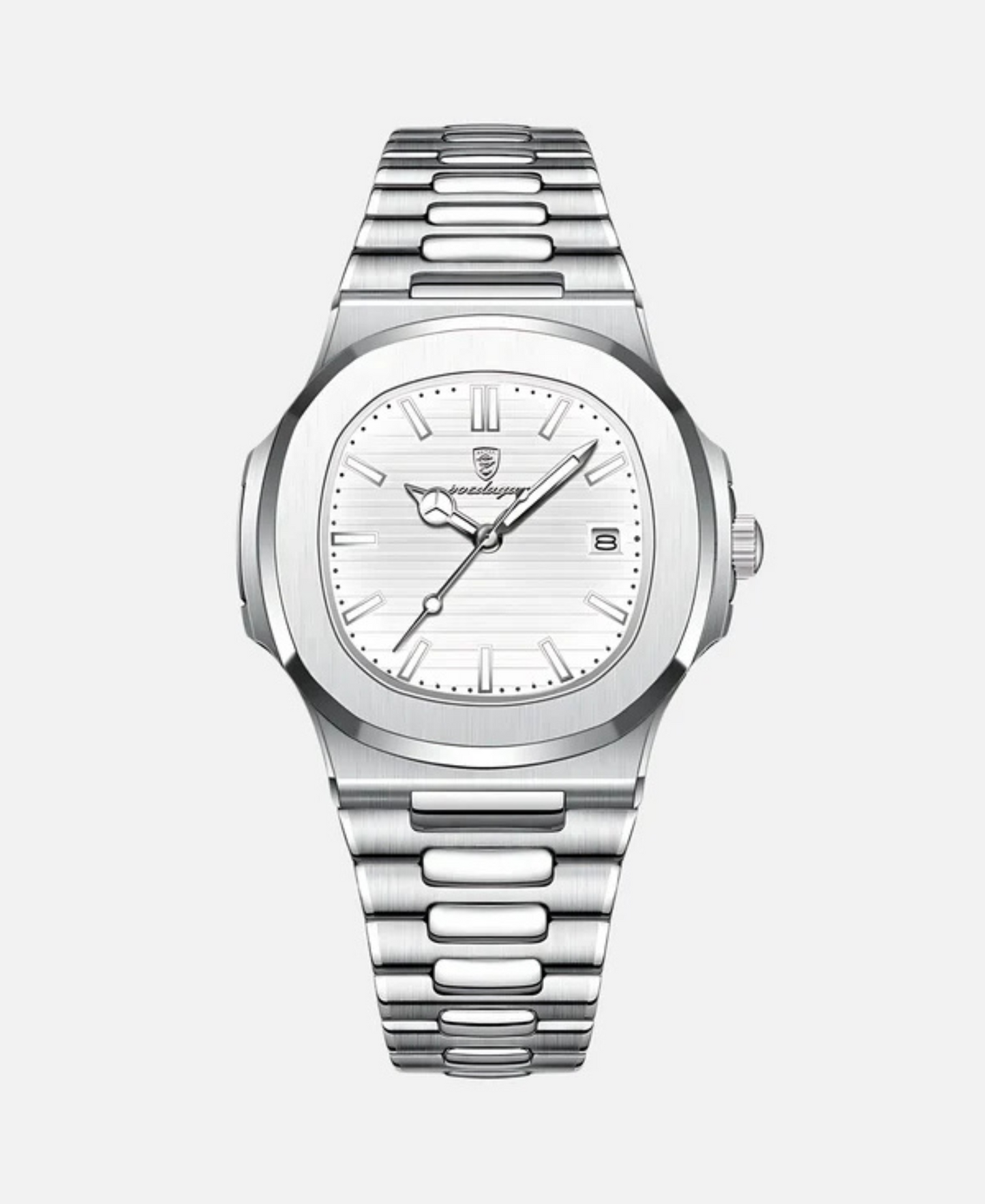 Men’s Watch Stainless Steel Designer Style | Quartz Date Display