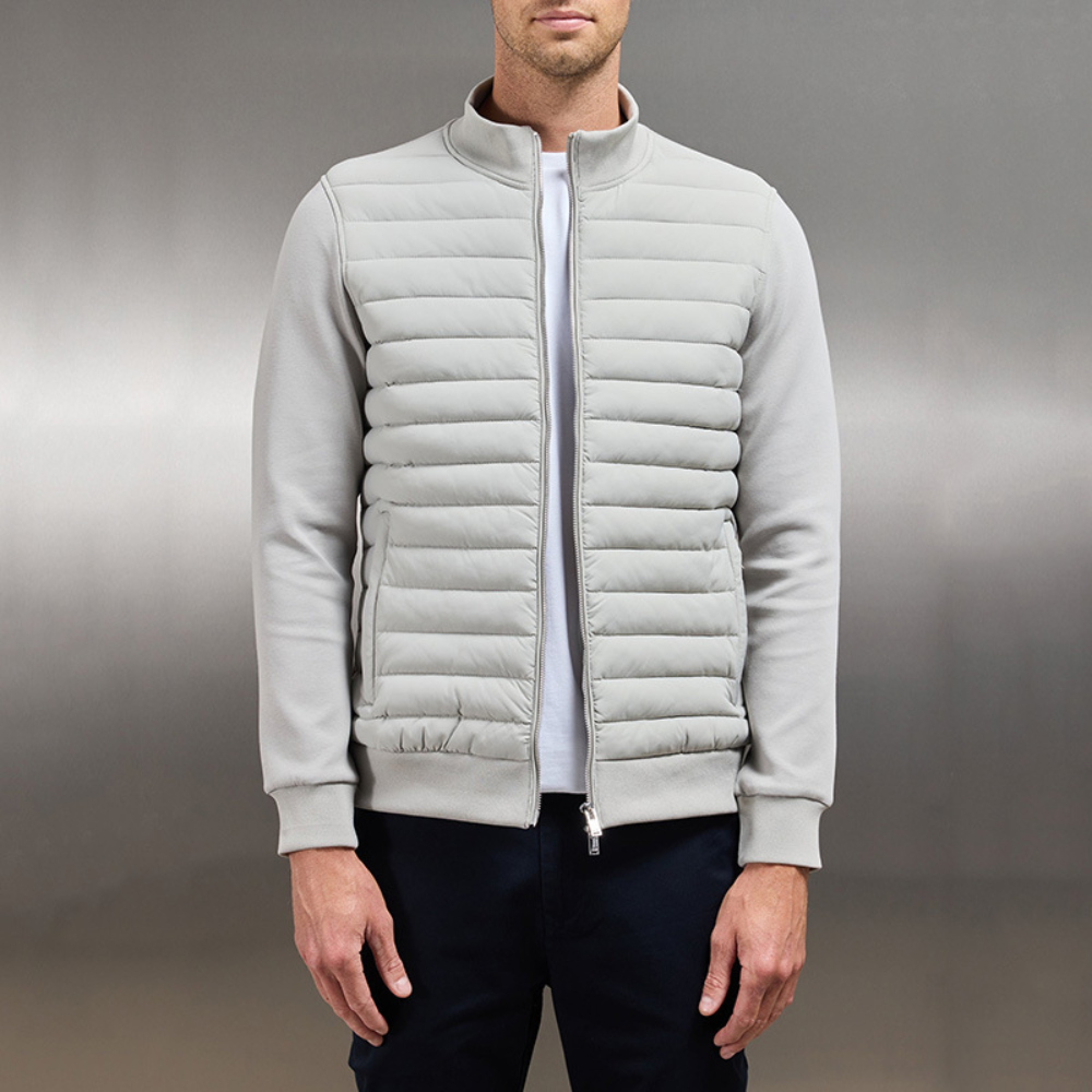 Men's Hybrid Quilted Puffer Jacket - Zip Front Style