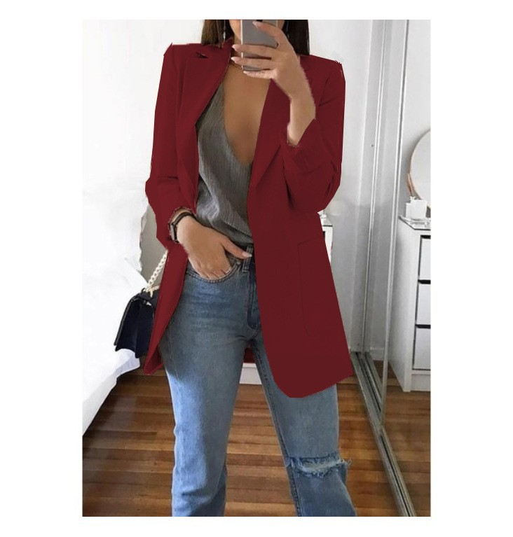 Women’s Casual Blazer | Longline Open Front Smart