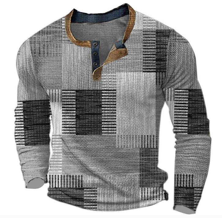 Men’s Casual Stylish Henley Shirt | Long Sleeve Slim Fit