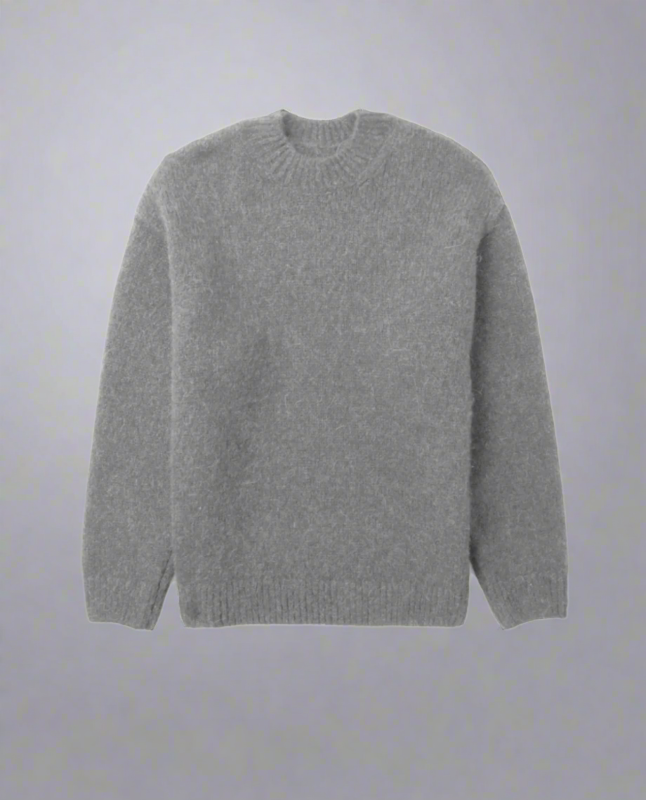 Men's Oversized Fuzzy Knit Jumper | Warm Soft Pullover