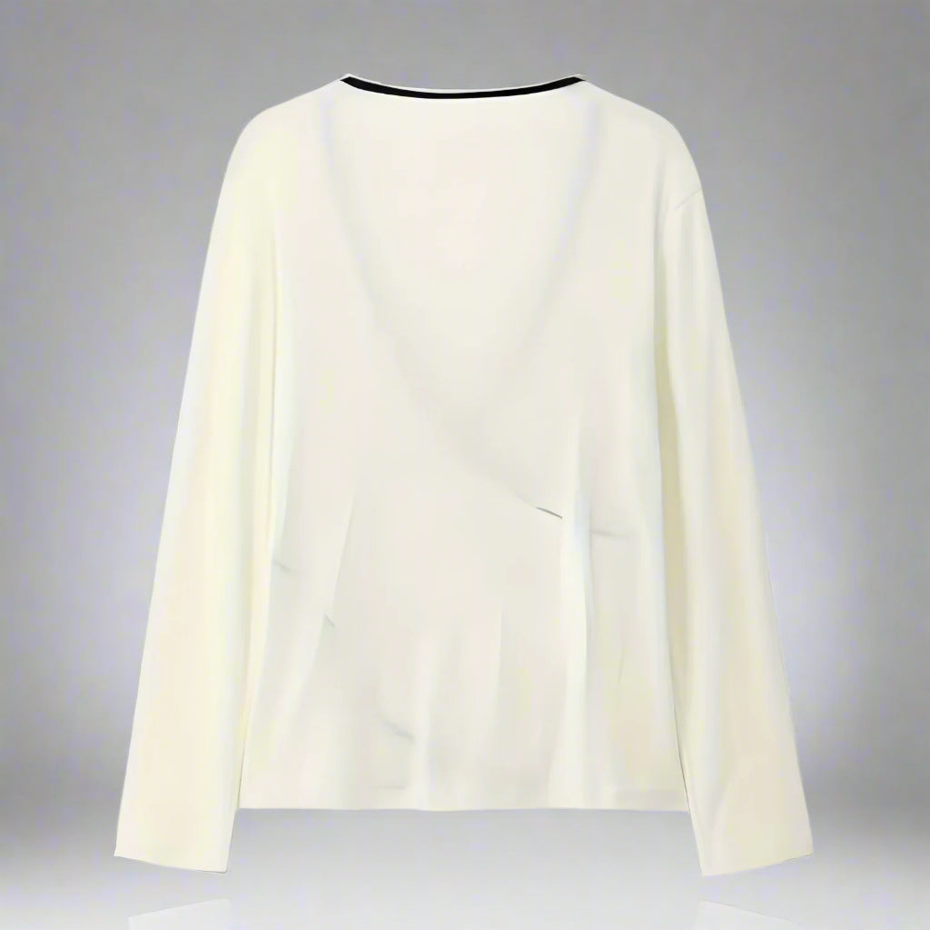 Women Elegant V-Neck Blouse | Long Sleeve Asymmetric Wrap Top