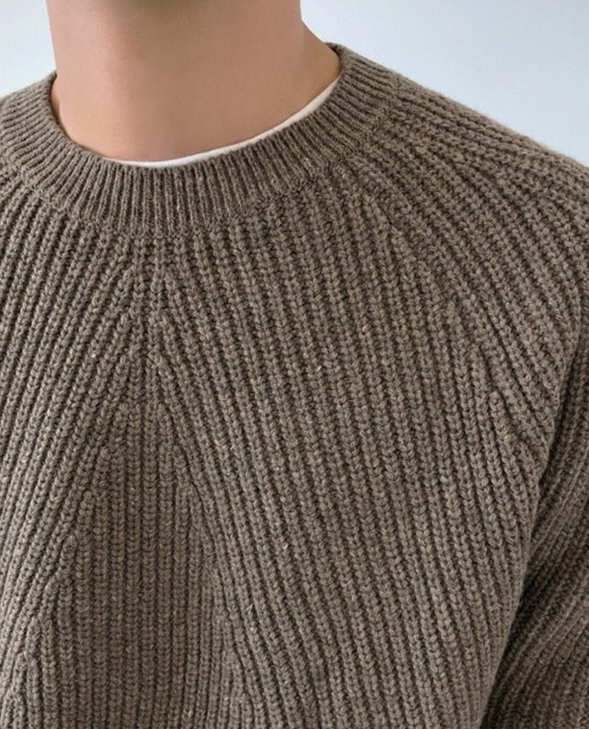 Men's Ribbed Knit Crew Neck Jumper | Warm Oversized Pullover