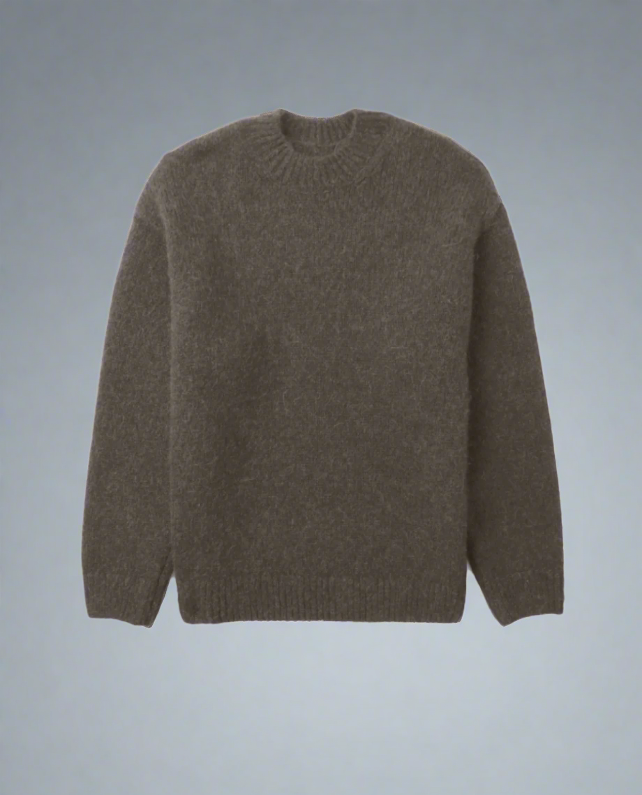 Men's Oversized Fuzzy Knit Jumper | Warm Soft Pullover