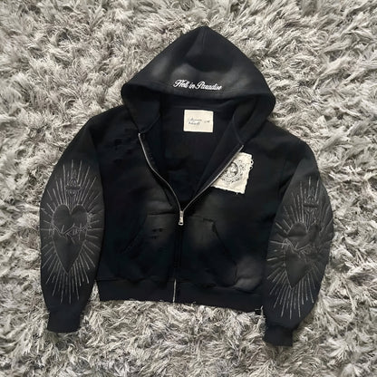 Men’s Oversized Graphic Hoodie – Long Sleeve Pullover