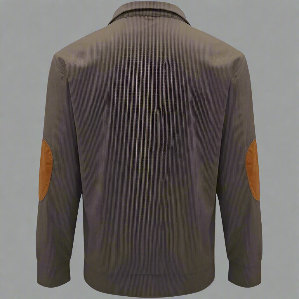 Men's Ribbed Knit Button Collar Jumper | Warm Long Sleeve Fit