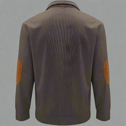 Men's Ribbed Knit Button Collar Jumper | Warm Long Sleeve Fit