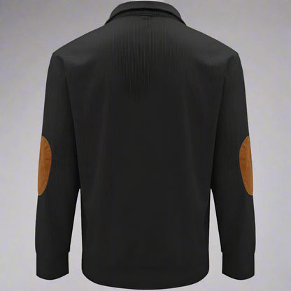 Men's Ribbed Knit Button Collar Jumper | Warm Long Sleeve Fit