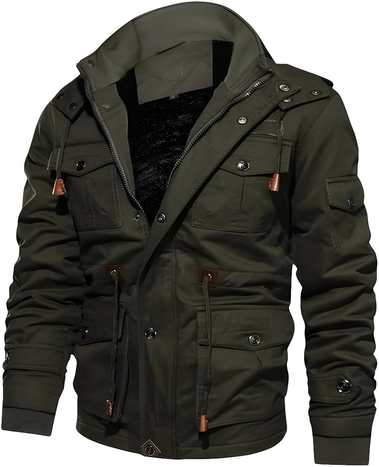 Men’s Warm Winter Jacket | Hooded Utility Multi Pocket