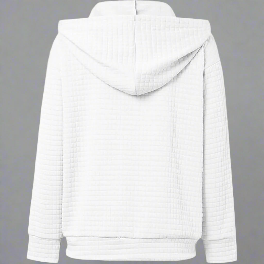 Women Casual Zip Up Hoodie | Waffle Knit Long Sleeve