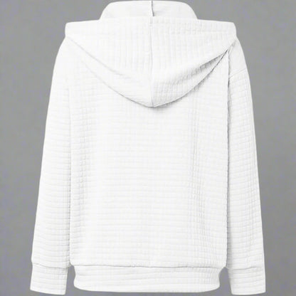 Women Casual Zip Up Hoodie | Waffle Knit Long Sleeve