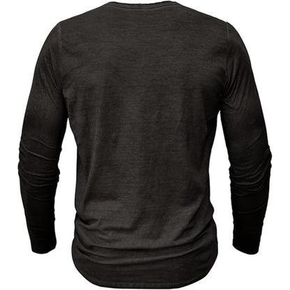 Men’s Casual Henley Shirt | Long Sleeve Slim Fit Top