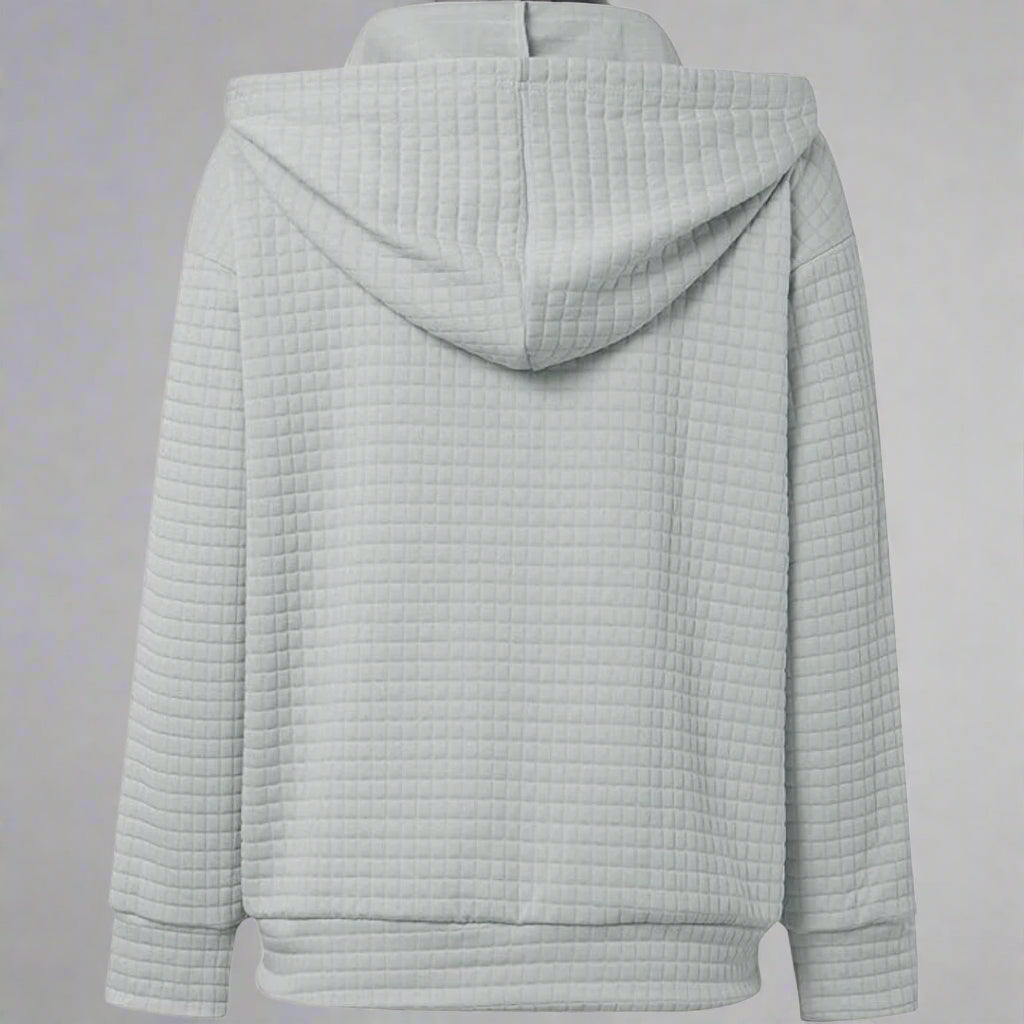 Women Casual Zip Up Hoodie | Waffle Knit Long Sleeve