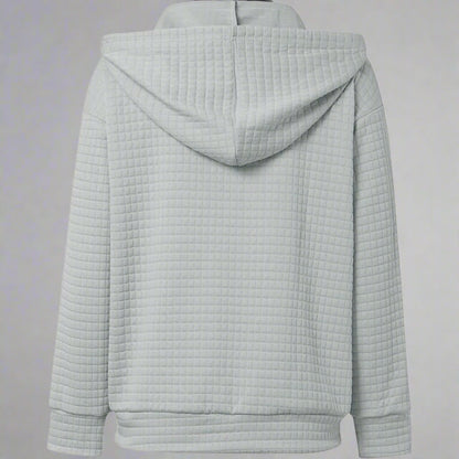 Women Casual Zip Up Hoodie | Waffle Knit Long Sleeve