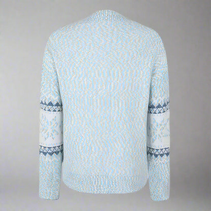 Women Oversized Fair Isle Jumper | Cozy Knitted Crew Neck Sweater