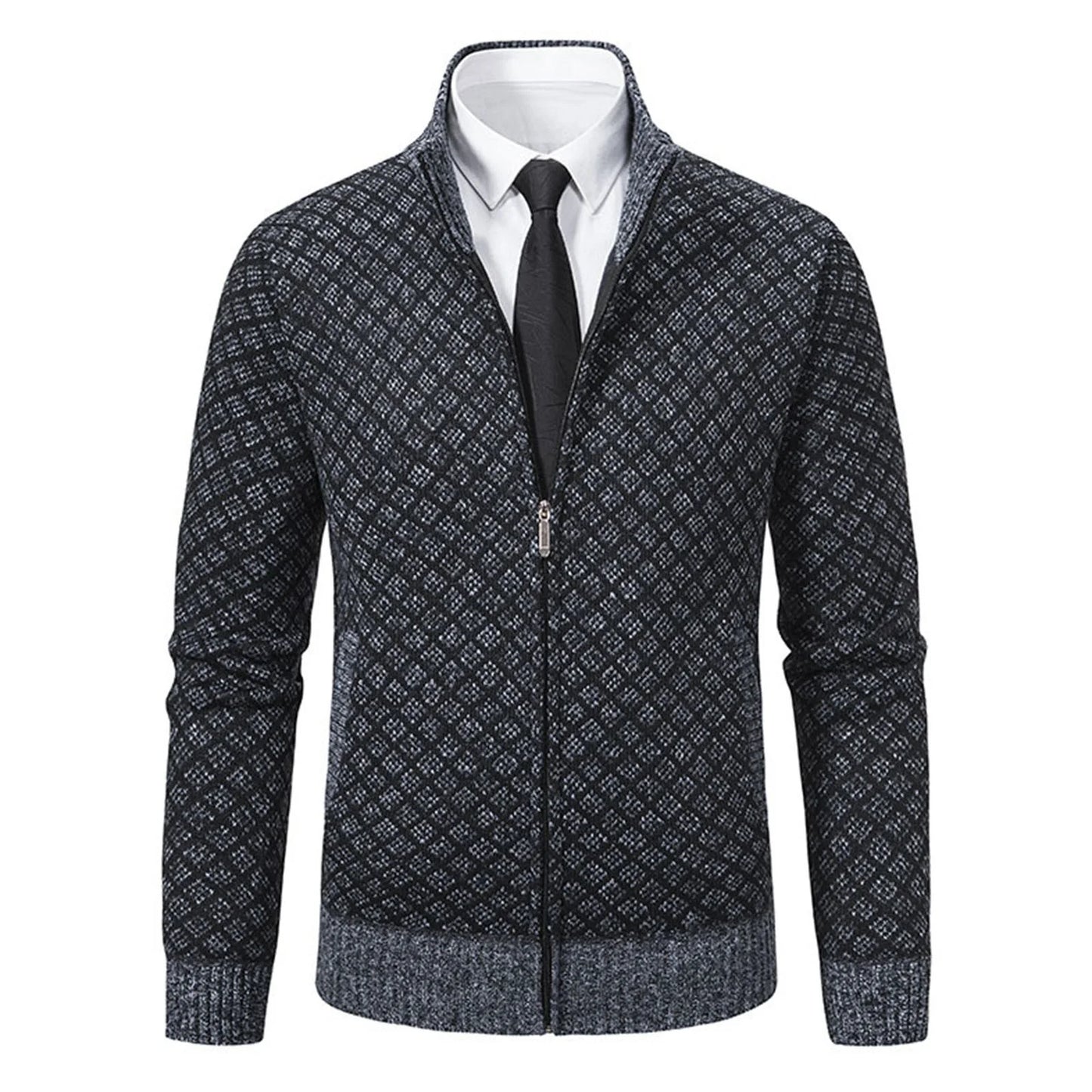 Men’s Smart Casual Full Zip Cardigan | Long Sleeve Knitwear