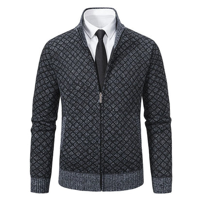Men’s Smart Casual Full Zip Cardigan | Long Sleeve Knitwear