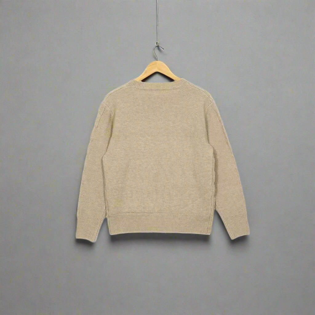 Women Oversized Cable Knit Jumper | Chunky Crew Neck Long Sleeve