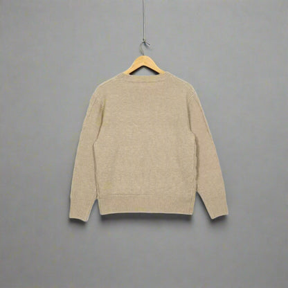 Women Oversized Cable Knit Jumper | Chunky Crew Neck Long Sleeve
