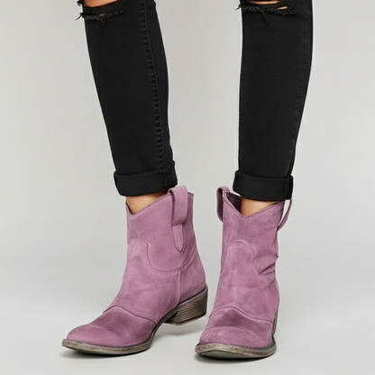 Women's Cowgirl Ankle Boots - Western Heels Vintage Shoes