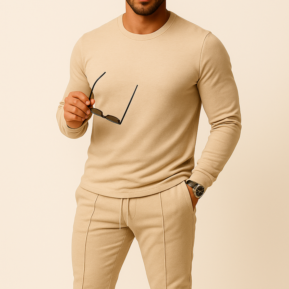 Men’s Slim Fit Two Piece Set | Pants and Top, Modern