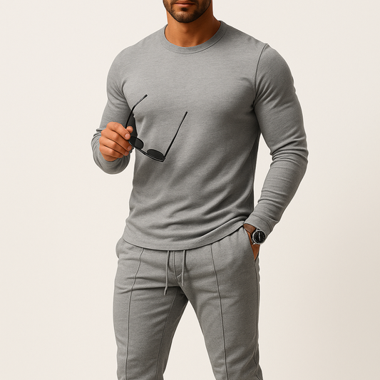 Men’s Slim Fit Two Piece Set | Pants and Top, Modern