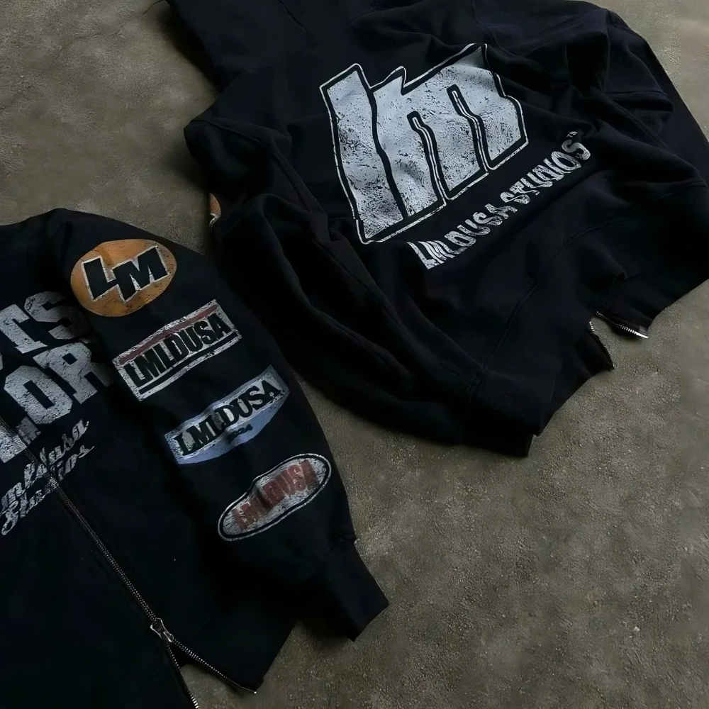 Men's Printed Zip Up Hoodie Sweatshirt - Graphic Design