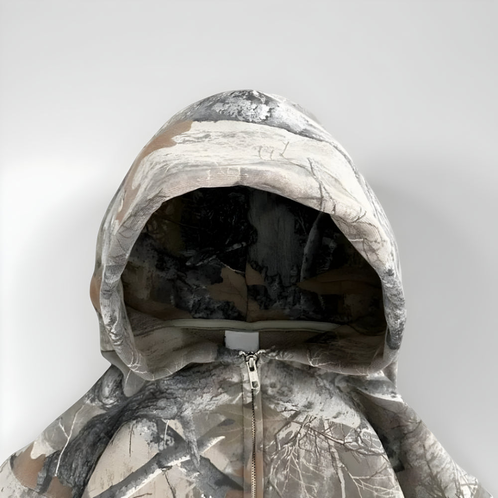 Men’s Oversized Camo Hoodie – Long Sleeve Streetwear