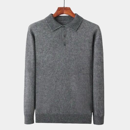 Men's Polo Collar Knit Jumper | Warm Long Sleeve Smart Casual