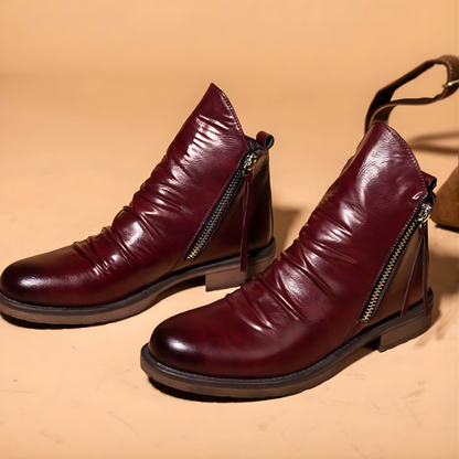 Men's Leather Ankle Boots - Chelsea Ankle Zipper