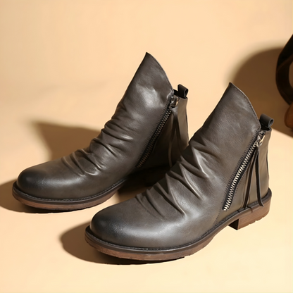 Men's Leather Ankle Boots - Chelsea Ankle Zipper