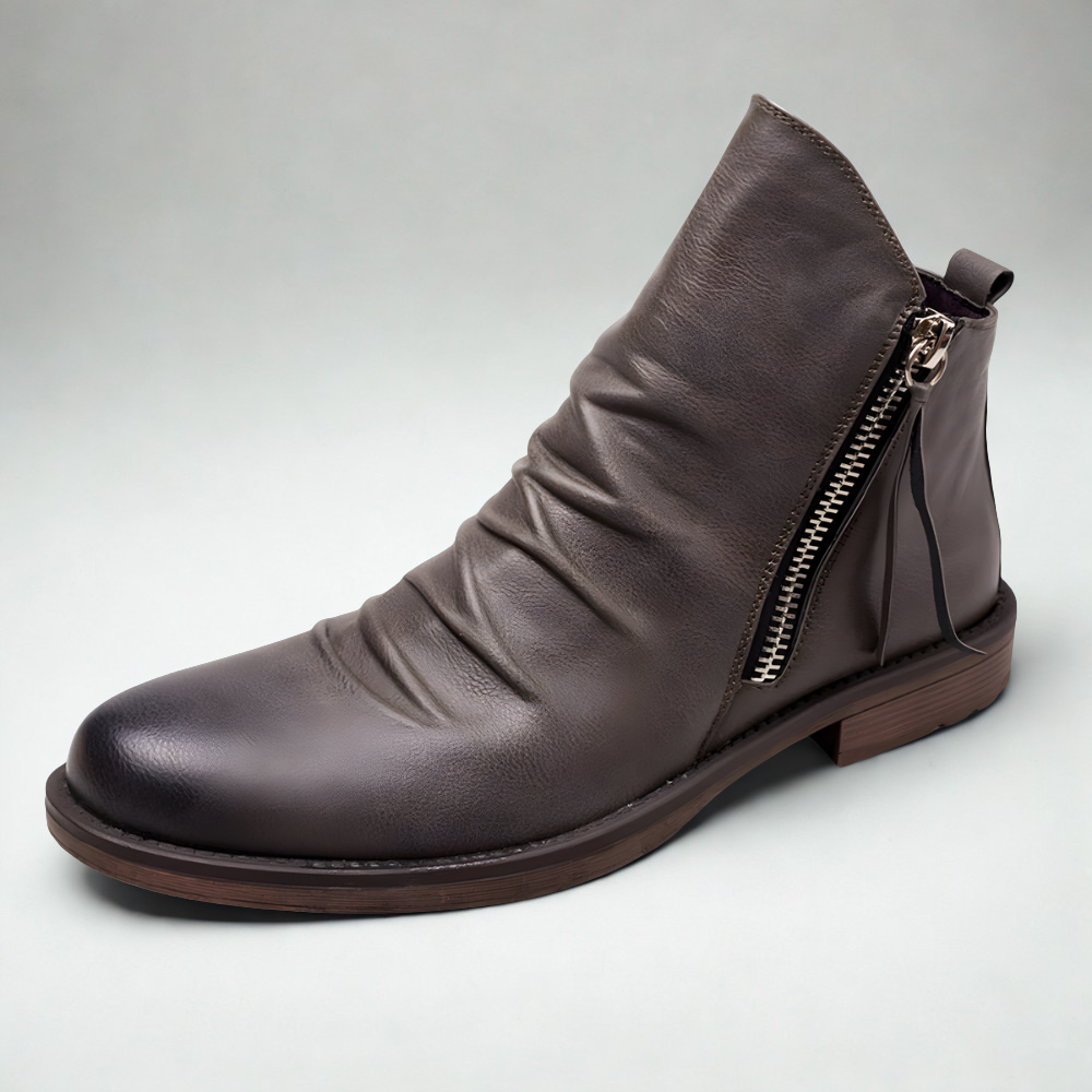 Men's Leather Ankle Boots - Chelsea Ankle Zipper