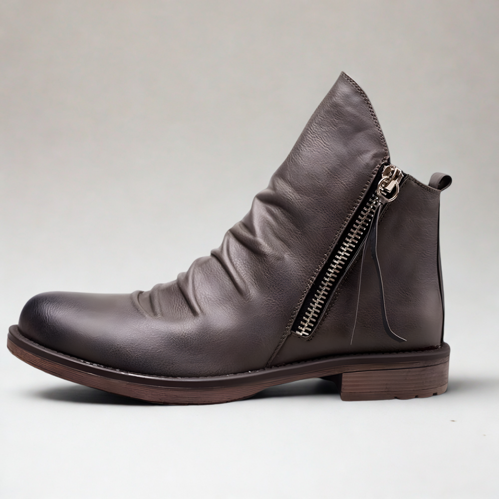 Men's Leather Ankle Boots - Chelsea Ankle Zipper