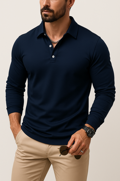 Men’s Casual Long Sleeve Shirt | Polo, Slim Fit