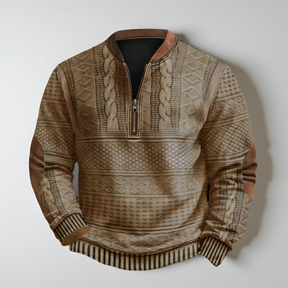 Men’s Knitted Half Zip Pullover – Long Sleeve Winter Jumper