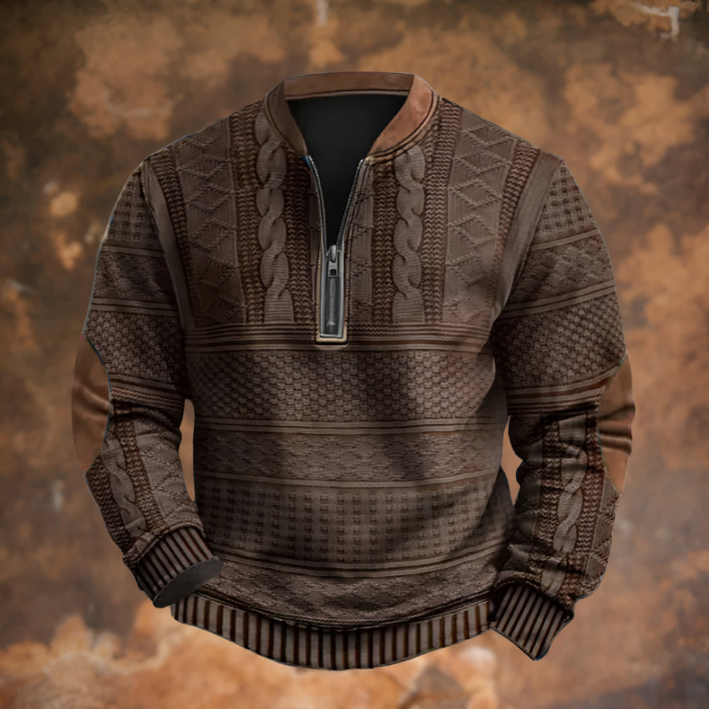 Men’s Knitted Half Zip Pullover – Long Sleeve Winter Jumper