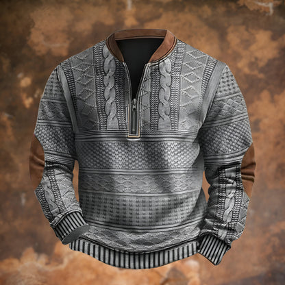Men’s Knitted Half Zip Pullover – Long Sleeve Winter Jumper