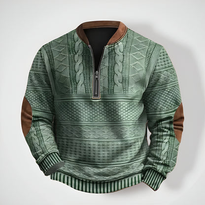 Men’s Knitted Half Zip Pullover – Long Sleeve Winter Jumper