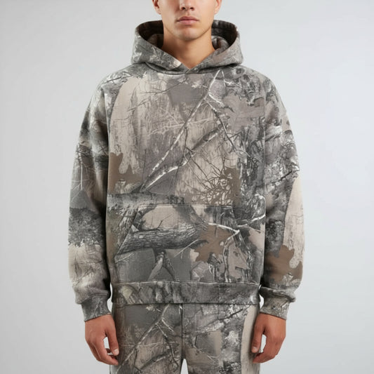 Men’s Oversized Camo Hoodie – Long Sleeve Streetwear