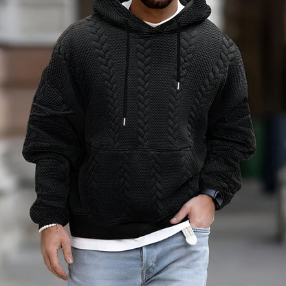 Men’s Oversized Knitted Hoodie – Long Sleeve Winter Jumper