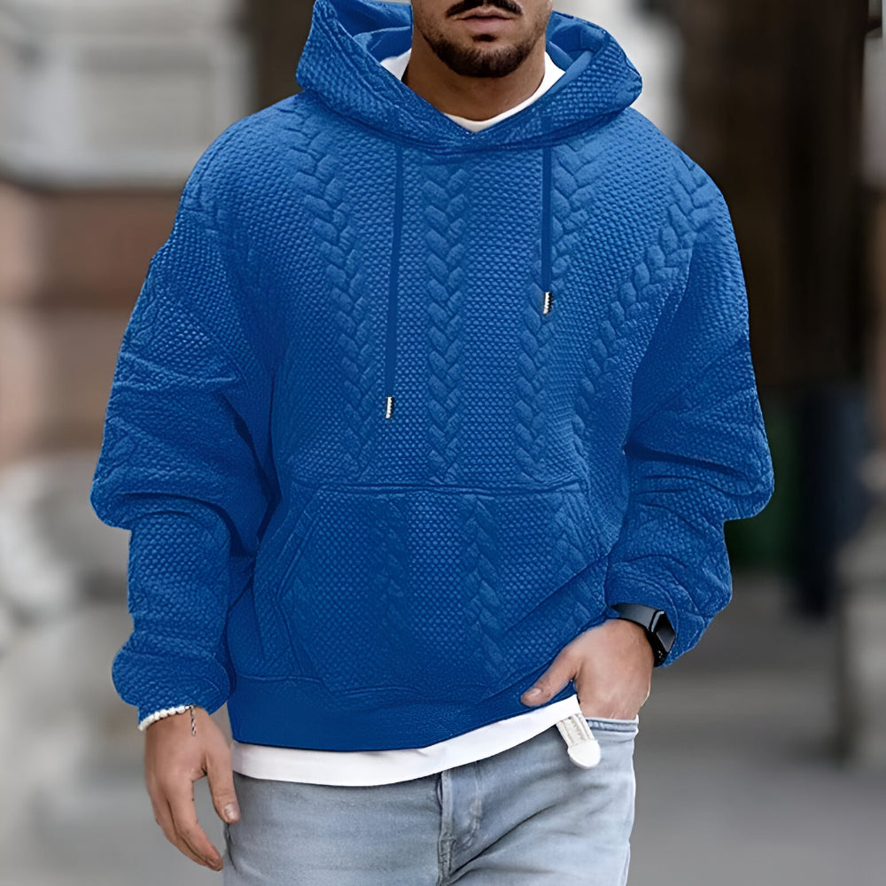 Men’s Oversized Knitted Hoodie – Long Sleeve Winter Jumper