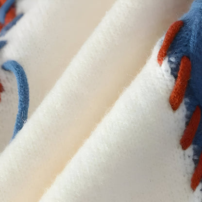 Men's Patchwork Knit Sweater – Long Sleeve Crew Neck