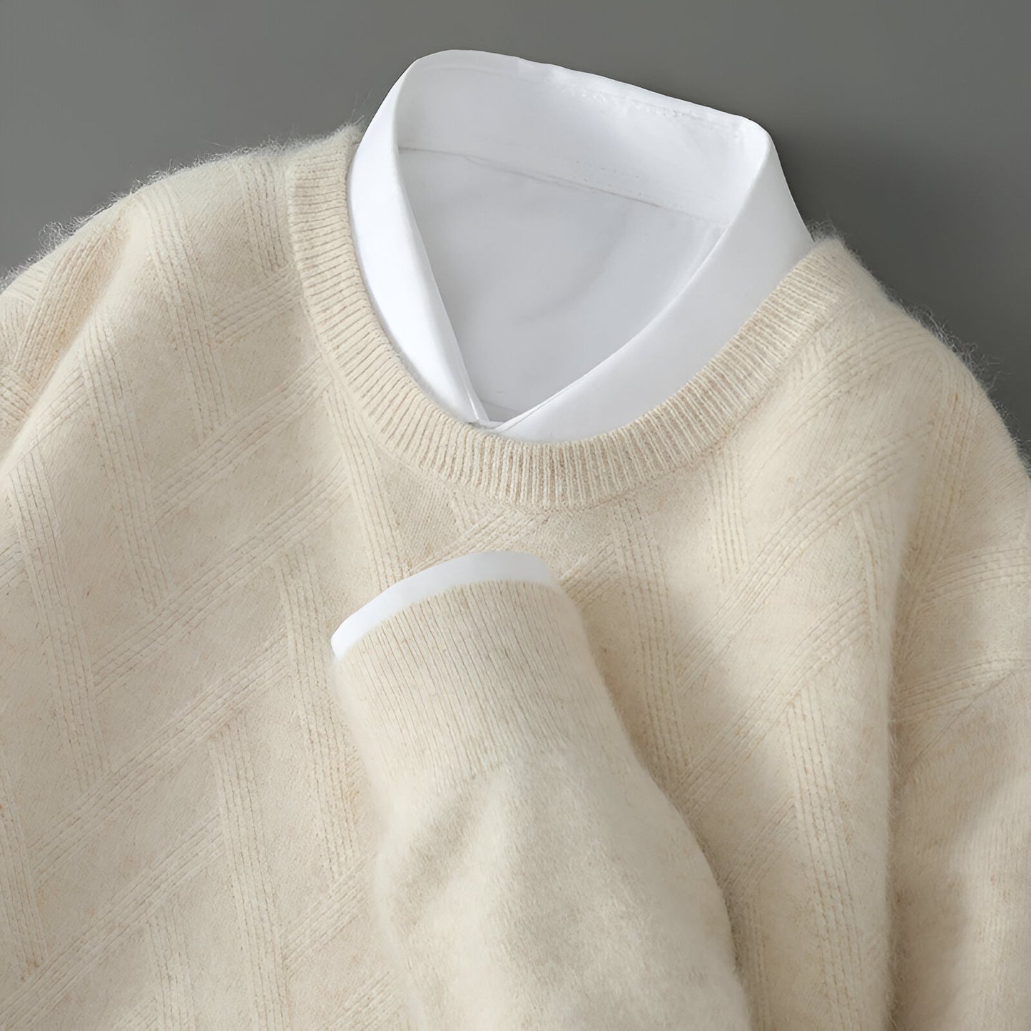 Men's Soft Knit Cashmere Sweater – Crew Neck Long Sleeve