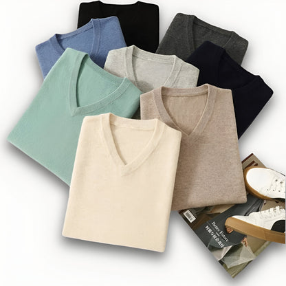 Men's V Neck Sweater – Long Sleeve Layered Knitwear