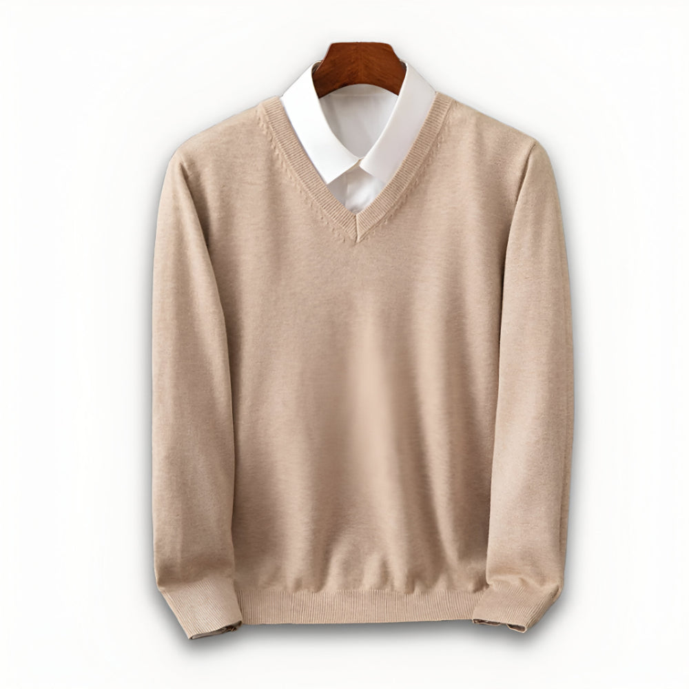 Men's V Neck Sweater – Long Sleeve Layered Knitwear